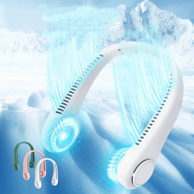 Portable Bladeless Neck Fan – USB Rechargeable Cooling Fan