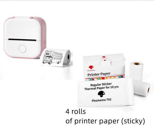 Portable Bluetooth Mini Thermal Printer – Inkless Pocket Printer for Notes, Photos, Labels & Journaling