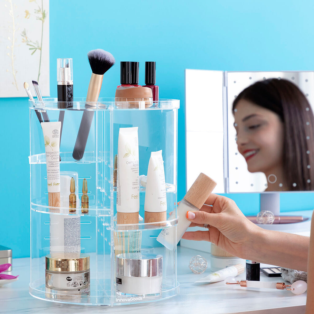 360° Rotating Makeup Organiser – Cosmetics & Skincare Storage