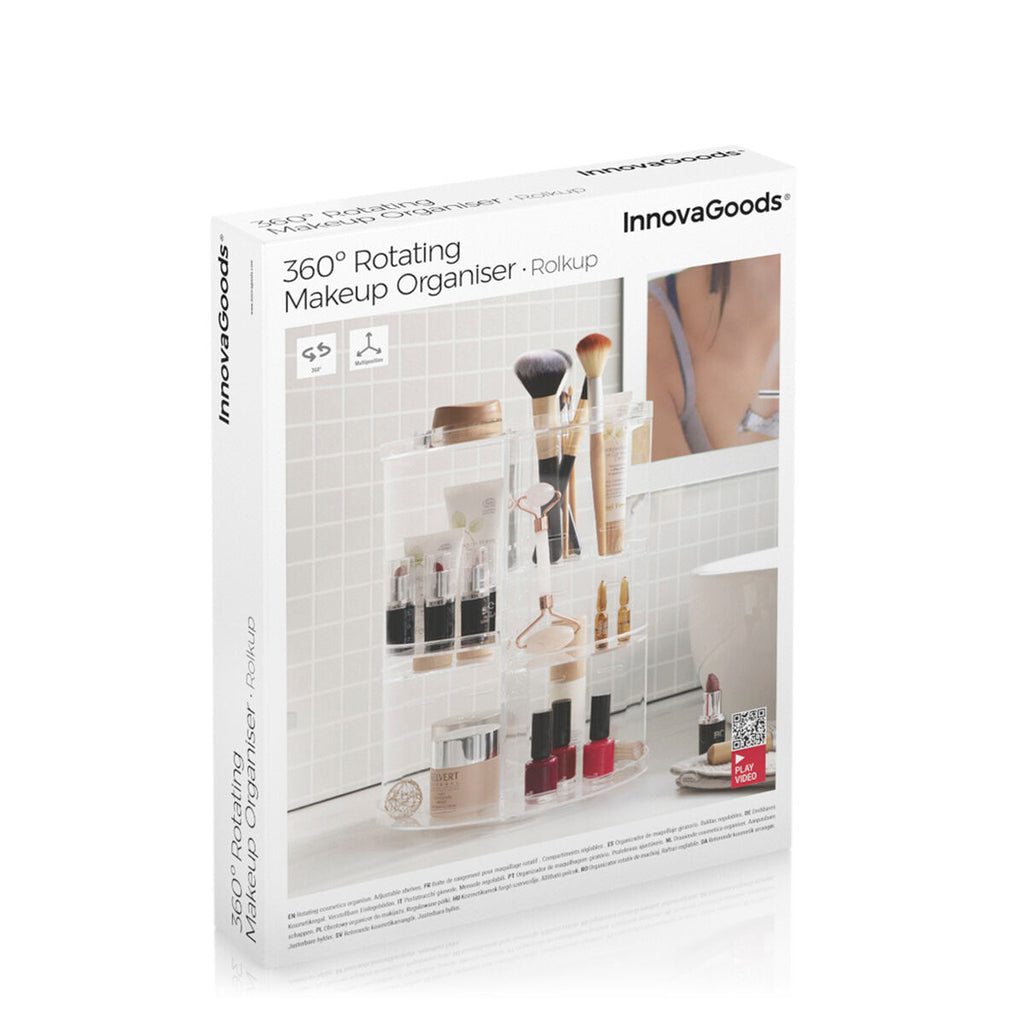360° Rotating Makeup Organiser – Cosmetics & Skincare Storage