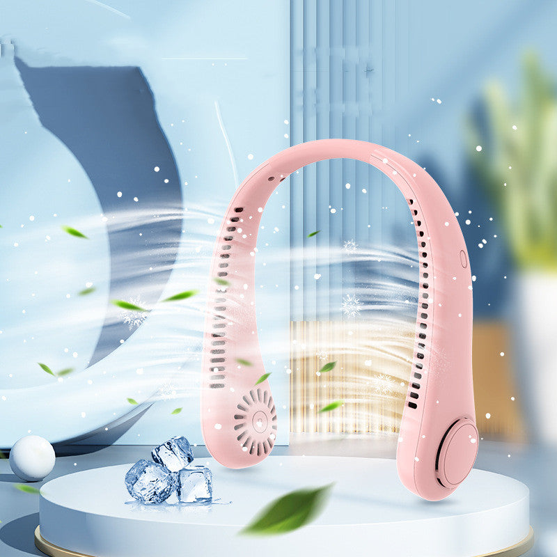 Portable Bladeless Neck Fan – USB Rechargeable Cooling Fan
