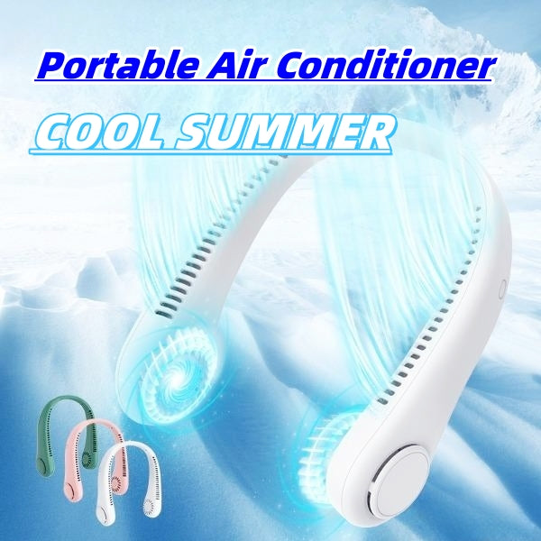 Portable Bladeless Neck Fan – USB Rechargeable Cooling Fan