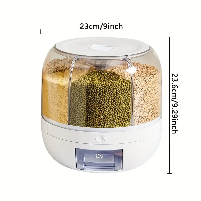 360° Rotating Rice & Grain Storage Dispenser